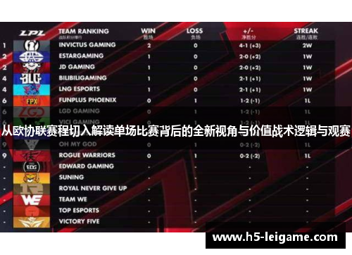 从欧协联赛程切入解读单场比赛背后的全新视角与价值战术逻辑与观赛 从欧协联赛程切入解读单场比赛背后的全新视角与价值战术逻辑与观赛